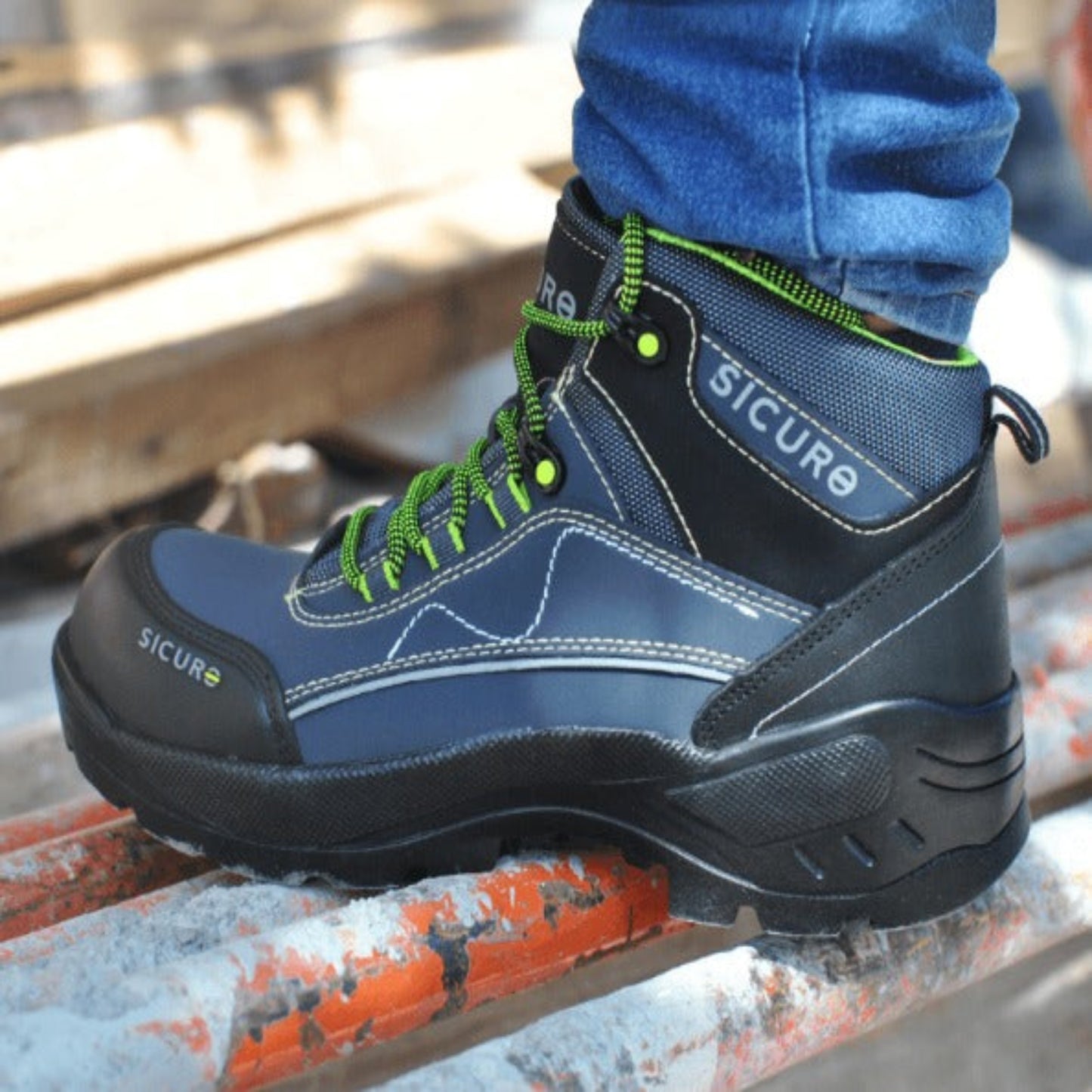 Sicuro | Blue Technoleather Nubuck Leather Work Boot