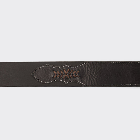 7 Leguas | Men's Cowboy Vachetta Leather Belt Style 11-A | Black