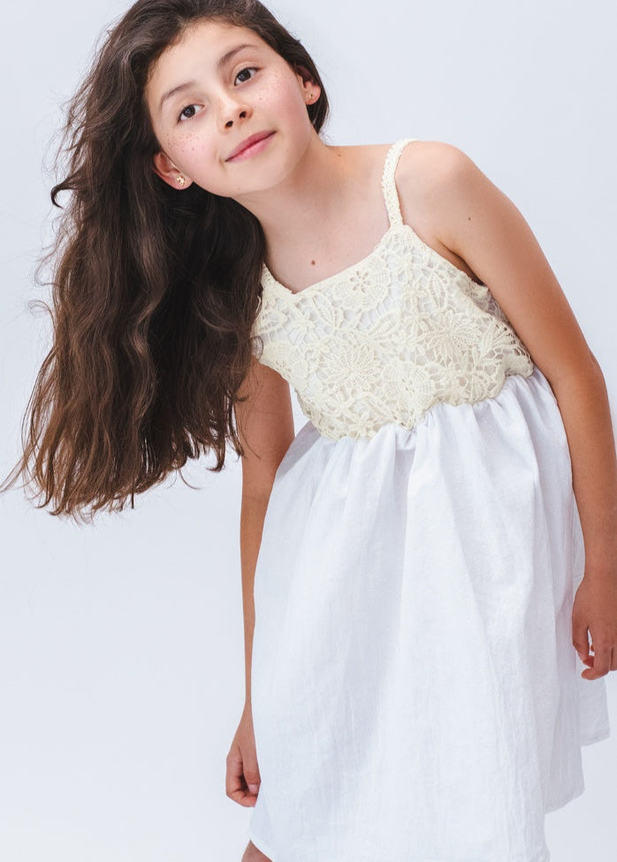 Choys | Girls' Summer Lace and Cotton Dress | 2D3