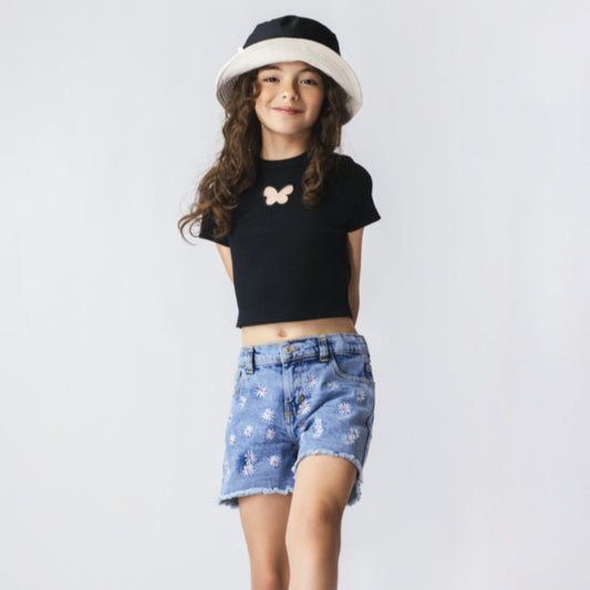 Choys | Girls' Top with Small Butterfly Cutout | 6A1