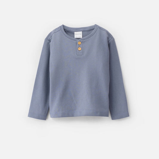 Choys | Kids' Long-Sleeve Henley Shirt and Slim-Fit Pants | 13D1