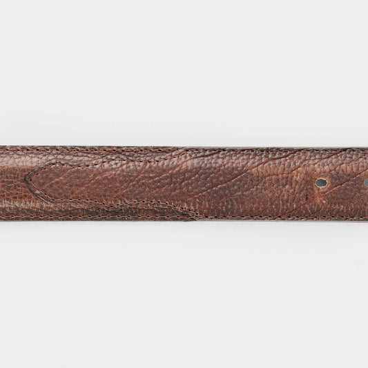 7 Leguas | Men's Cowboy Dark Brown Bison Leather Belt | 13-A