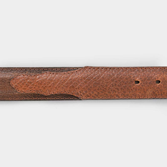 7 Leguas | Men's Cowboy Whiskey Bison Leather Belt | Style 13-B