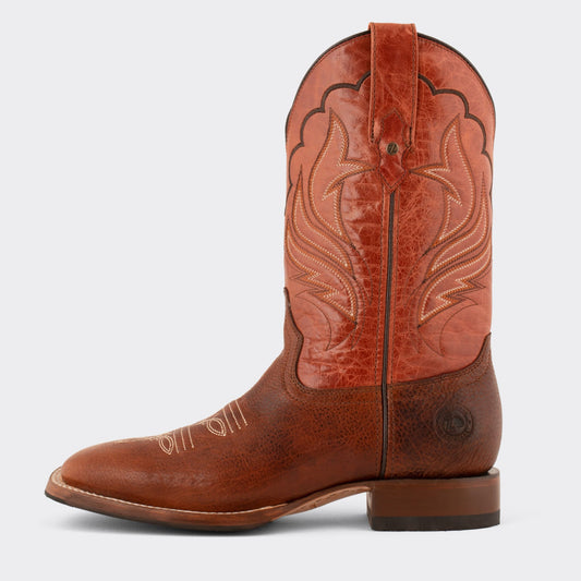 7 Leguas | Men's Bison Ocher Leather Rodeo Boot with Rubber Sole | 1553-H
