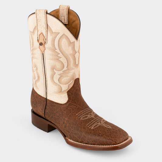 7 Leguas | Men's Cognac Leather Rodeo Boot with Leather Sole | 1555-D
