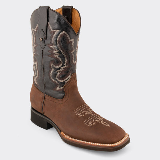7 Leguas | Men's Brown Leather Rodeo Boot with Light PU Work Sole | 1555-B