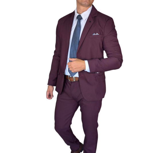 Kovx | Burgundy Suit with Pants | Style 2209 | Slim Fit