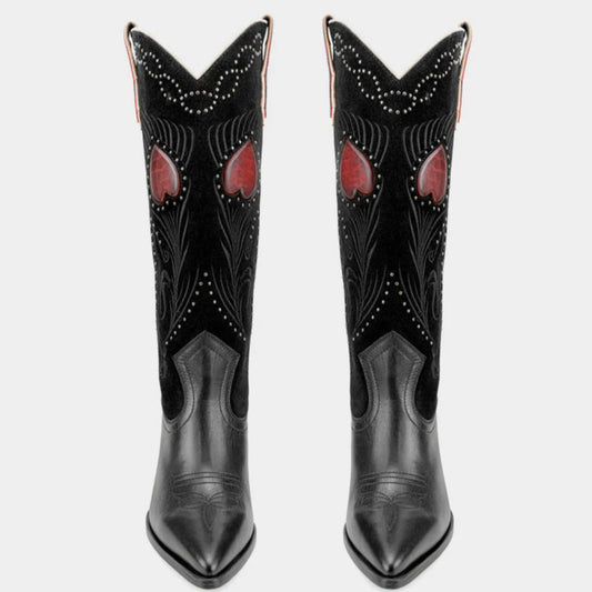 Dante | Women's Western Boots | Fiore Black Suede