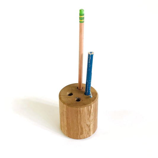 Brossard | Desk Pencil Holder, 4 Holes | Natural