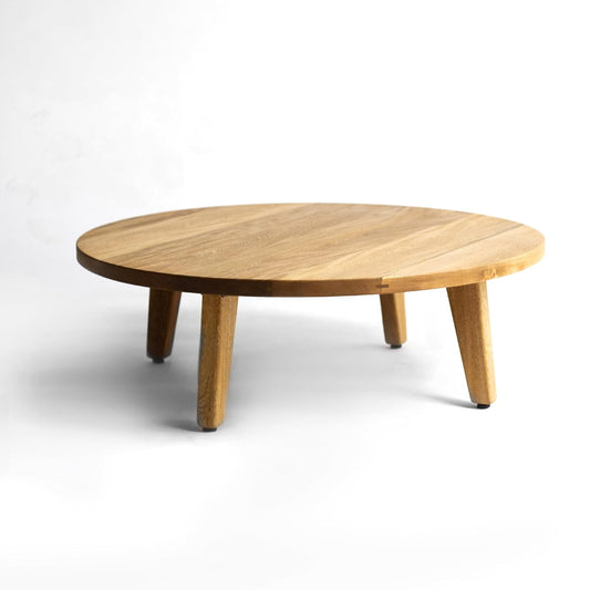 Brossard | Low Round Coffee Table with Angled Legs | Natural