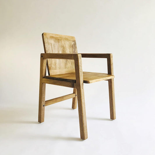 Brossard | Wooden Chair – Model BR1 with Armrests | Natural Finish