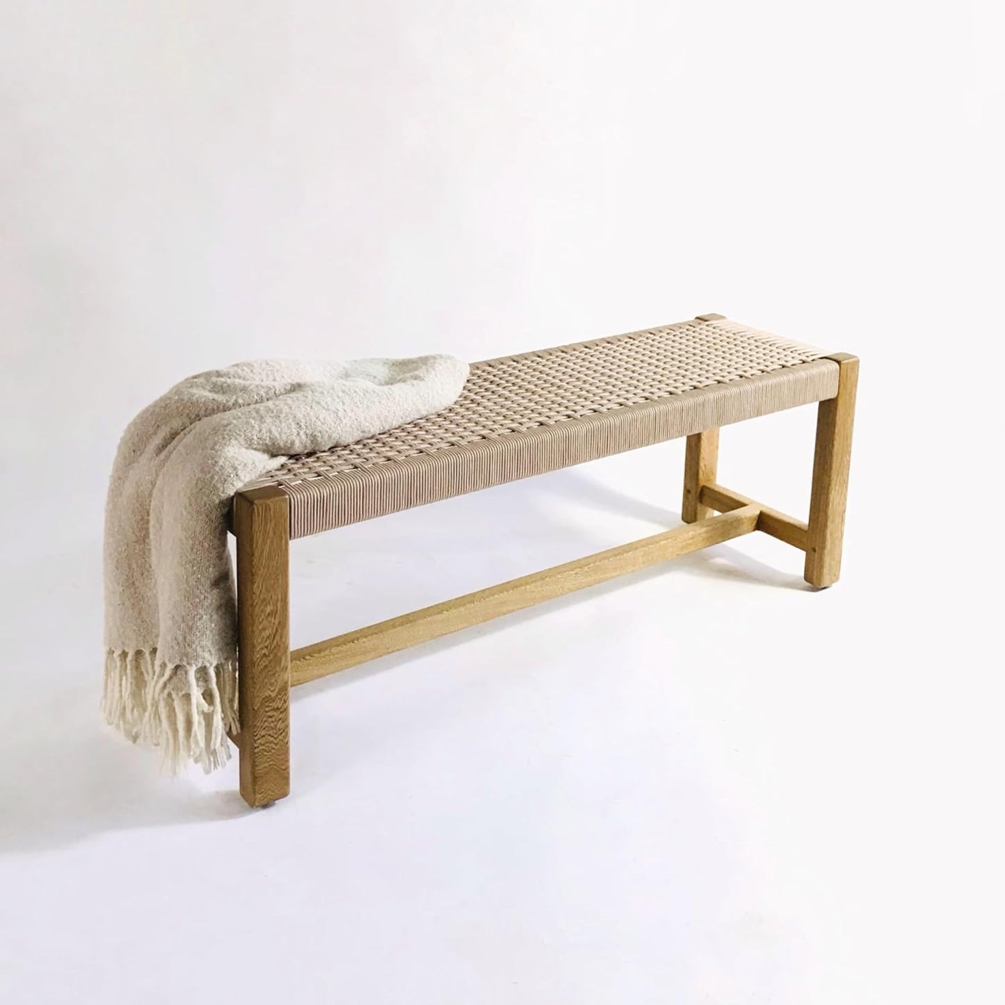 Brossard | Danish-Style Woven Bedroom Bench | Natural