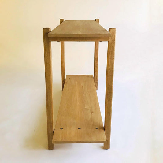 Brossard | Ladder-Base Sideboard Credenza 2 Shelves | Rosamorada Wood