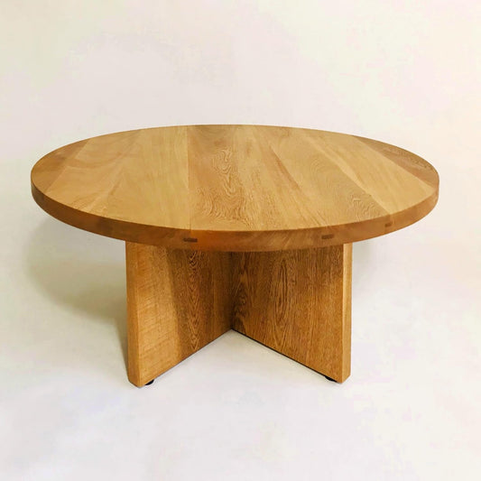 Brossard | Round Coffee Table, Cross Base | Natural