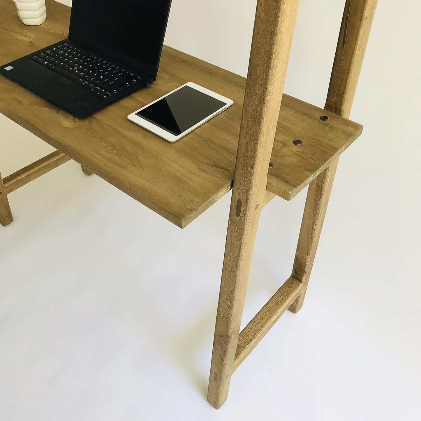 Brossard | Desk with Bookshelf, 3 Shelves | Natural