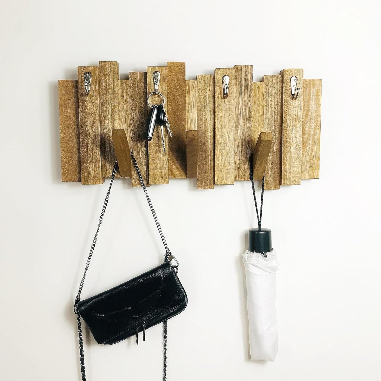 Brossard | Wall-Mounted Rack, 7 Hooks | Natural