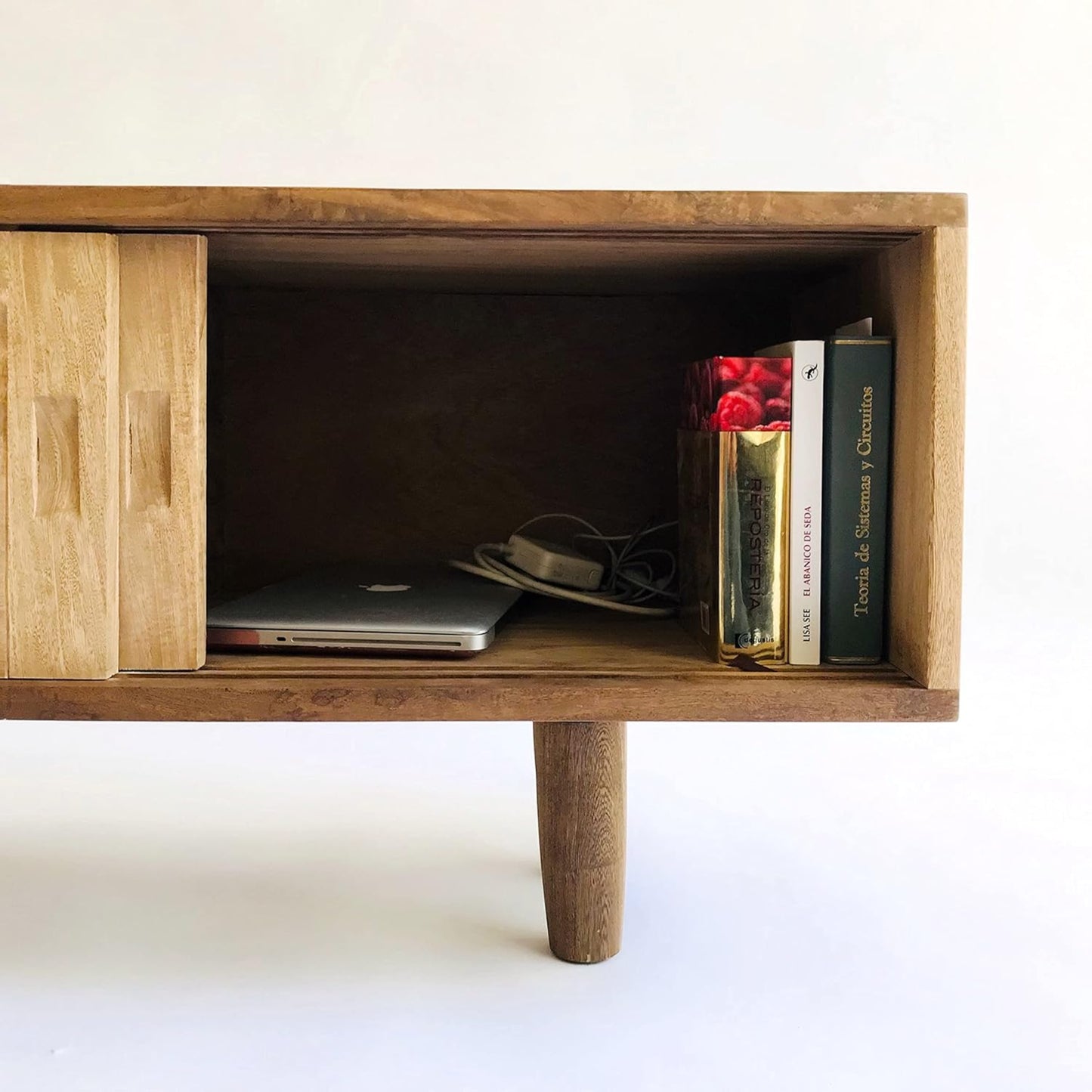 Brossard | Low TV Console with Sliding Doors | Natural