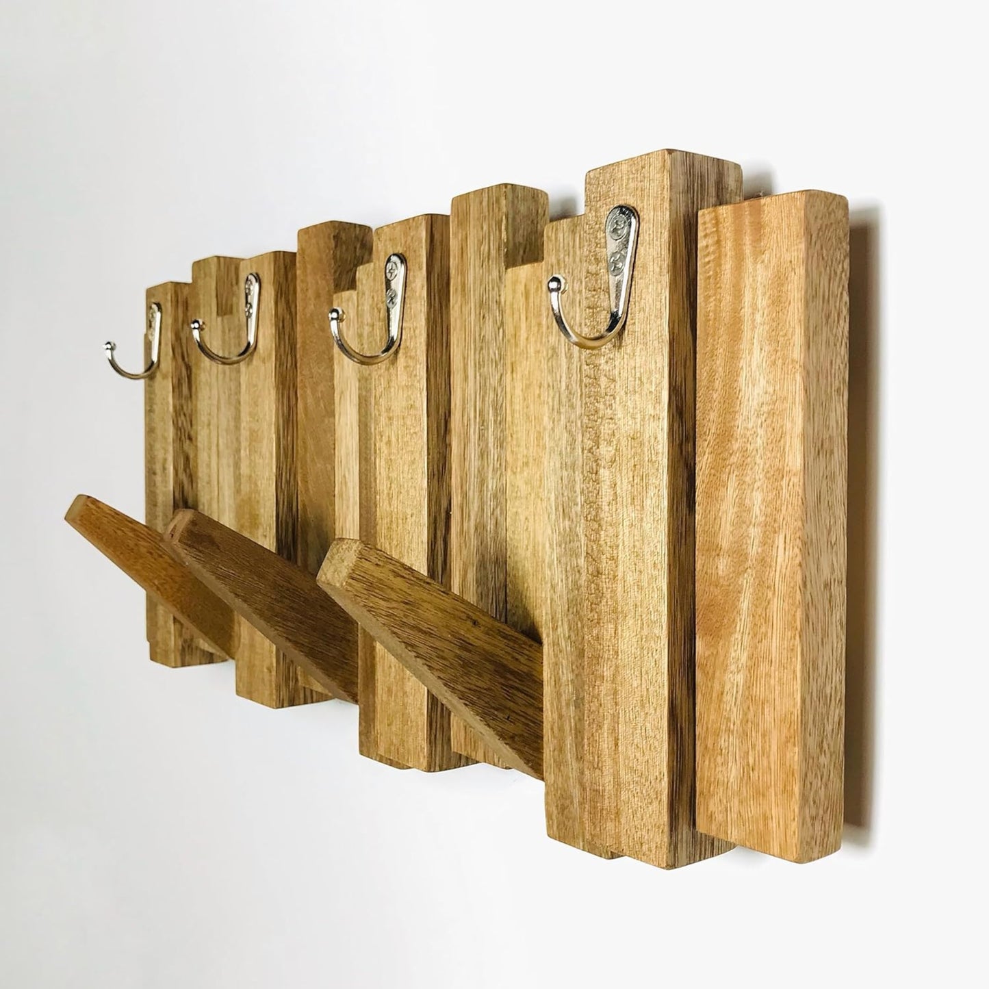 Brossard | Wall-Mounted Rack, 7 Hooks | Natural