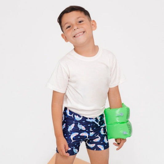 Choys | Kids Shark Print Swim Trunks | 19B1