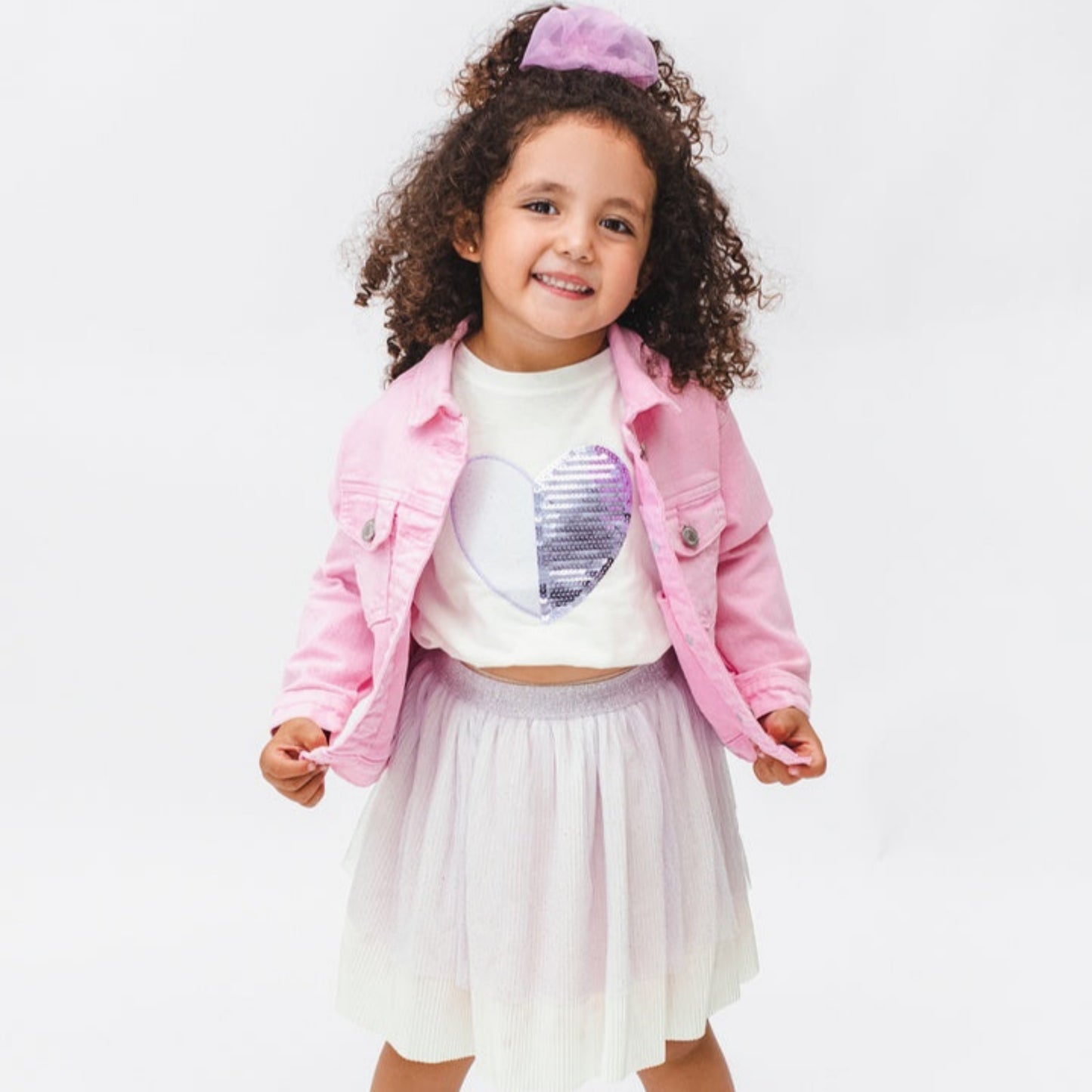 Choys | Girls’ Sequin Heart Two-Piece Set | 3F3
