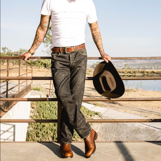 7 Leguas | Men's Ocher Leather Roper Boot Rubber Sole | 1000-JA