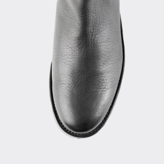 7 Leguas | Men's Black Leather Chelsea Boot with Rubber Sole | 6206-V