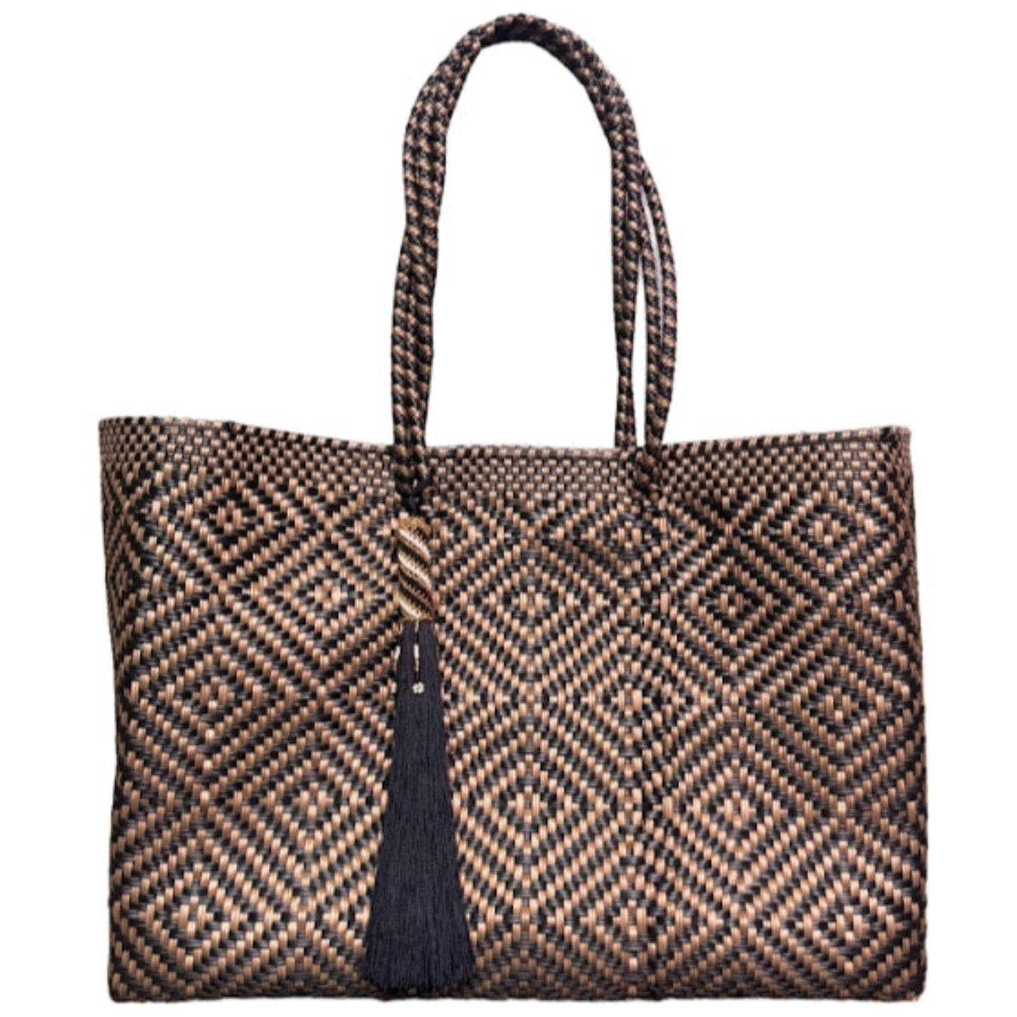 Ela Kovuna | Women's Large Handcrafted Tote Bag | Black and Gold