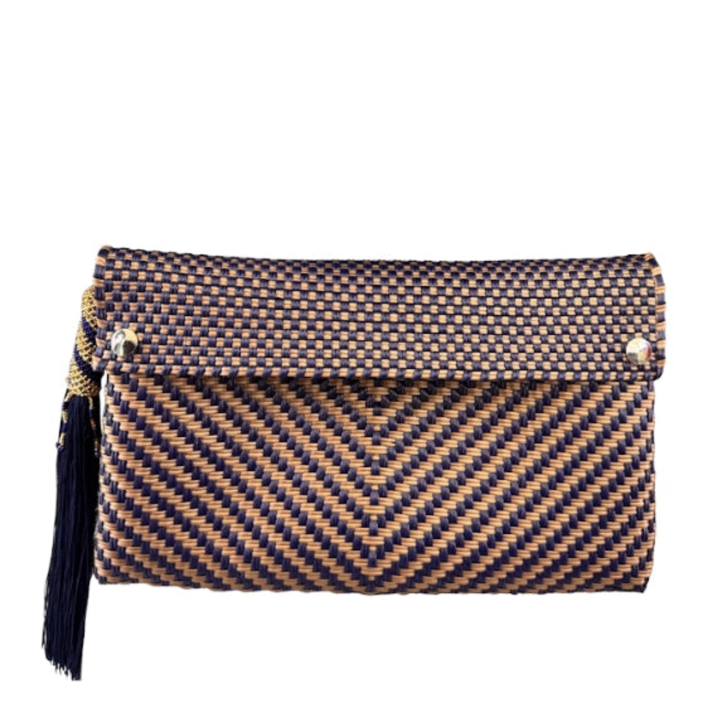 Ela Kovuna | Women´s Handcrafted Clutch | Gold and Navy Blue
