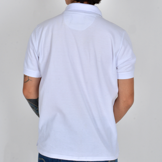 Silver Moos | Polo T-Shirt – Piqué Fabric 2464-2 | White