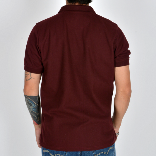 Silver Moos | Polo T-Shirt – Piqué Fabric 2462-2 | Burgundy