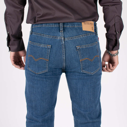 Silver Moos | Classic Straight-Cut Comfort Jeans 10521-T2 | Medium Wash