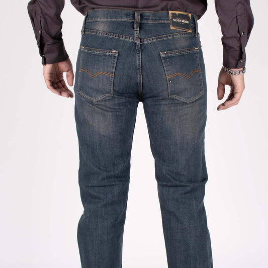 Silver Moos | Classic Straight-Cut Comfort Jeans 10521-T4 | Vintage Wash