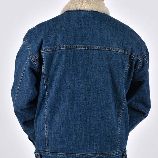 Silver Moos | Classic Stretch Fabric Jacket with Sherpa Lining 9240-T4 | Medium Wash