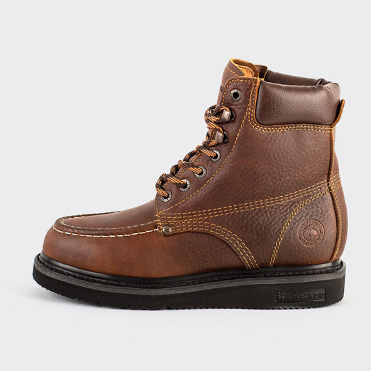 7 Leguas | Men's Ochre Leather Work Boot with Light PU Sole | 2333-A