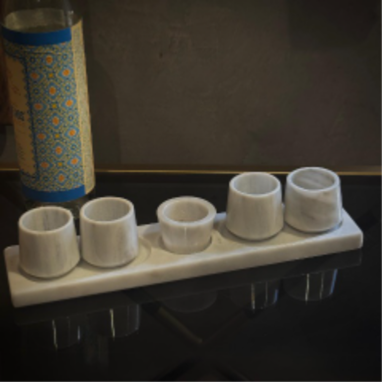 Limoncello | Set of 4 Mezcal Glasses | Polished Marble