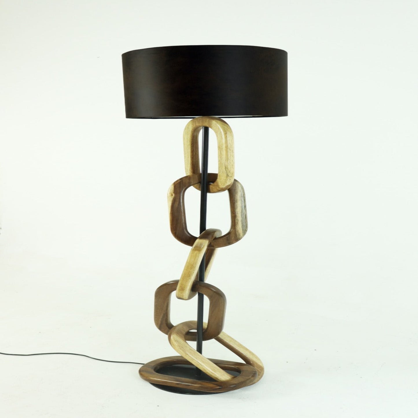 Revica | Lp Cadena | Parota Wood, Metal & Textile Table Lamp