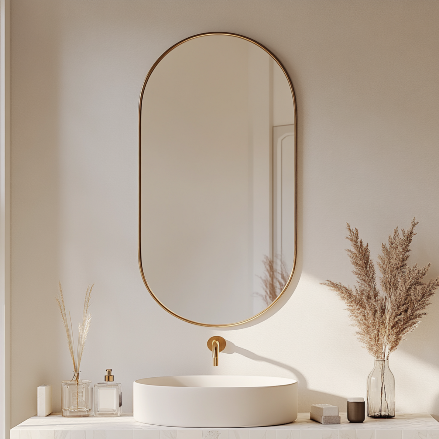 Ornamo | Ovala Chic | Oval Wall Mirror With Metal Frame