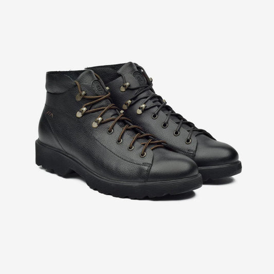 Aretina | Ronaldo | Men's Urban Lace Up Boot in Black Leather