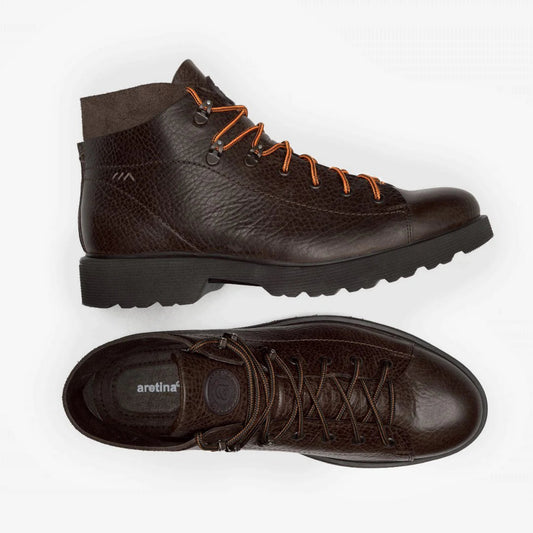 Aretina | Ronaldo | Men's Urban Lace Up Boot in Brown Leather