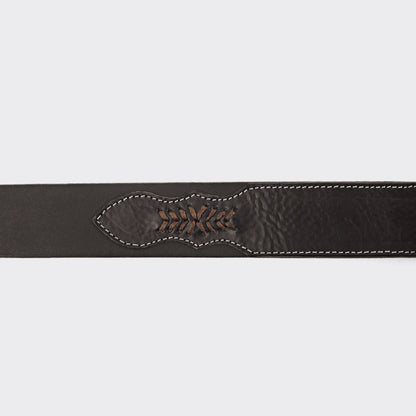 7 Leguas | Men's Cowboy Vachetta Leather Belt Style 11-A | Black