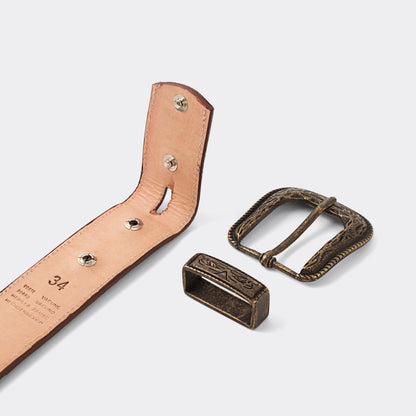 7 Leguas | Men's Cowboy Ochre Vachetta Leather Belt | 11-B