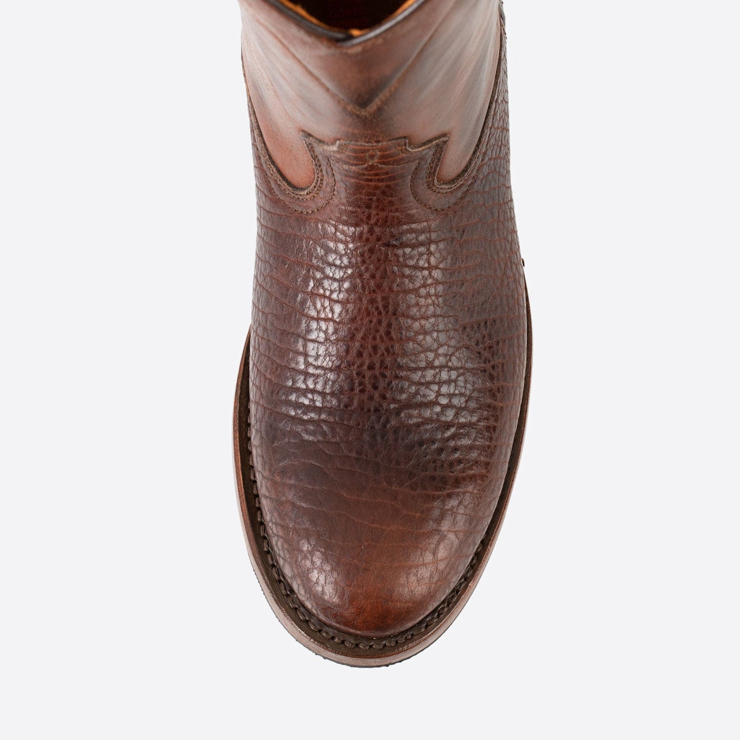 7 Leguas | Men's American Bison Roper Boot with Rubber Sole Dark Brown | 1000-HF