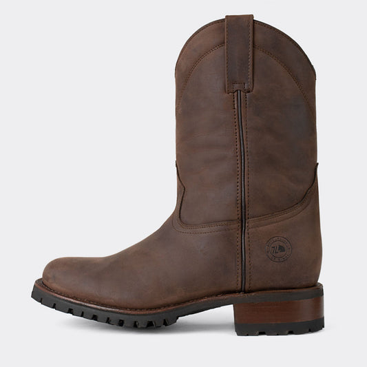 7 Leguas | Men's Leather Roper Boot with Oil Resistant Vibram Sole Brown | 1000-JJ