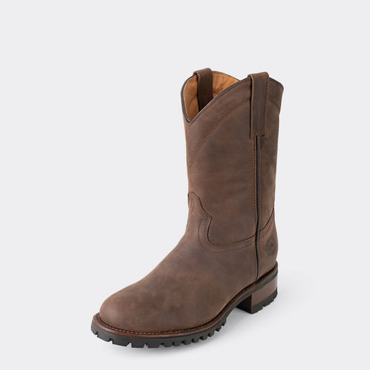 7 Leguas | Men's Leather Roper Boot Track Sole Style 1000 - Color Brown | 1000-JF