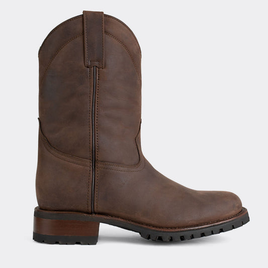 7 Leguas | Men's Leather Roper Boot Track Sole Style 1000 - Color Brown | 1000-JF