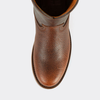 7 Leguas | Men's American Bison Roper Boot with Rubber Sole Whiskey | 1000-HL