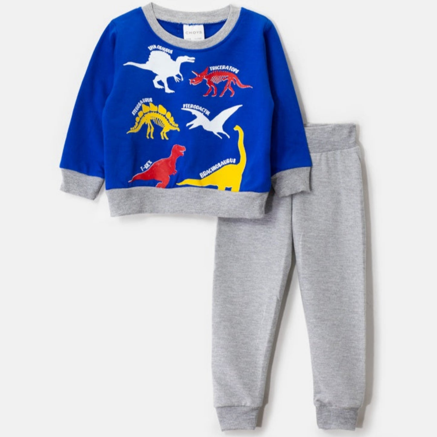 Choys | Kids' Dinosaur Print Shirt and Jogger Set | 12B1