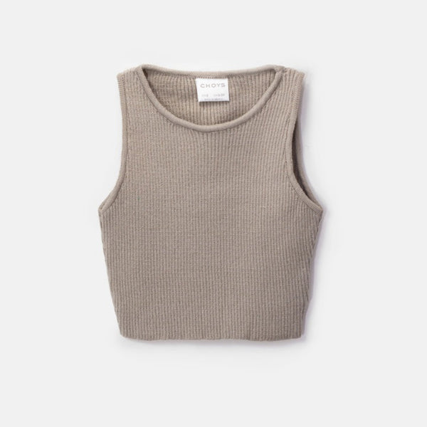 Choys | Girls' Ribbed Knit Sleeveless Top | 8A1
