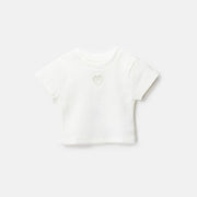 Choys | Adorable Ribbed Heart-Cutout T-Shirt | 9A2