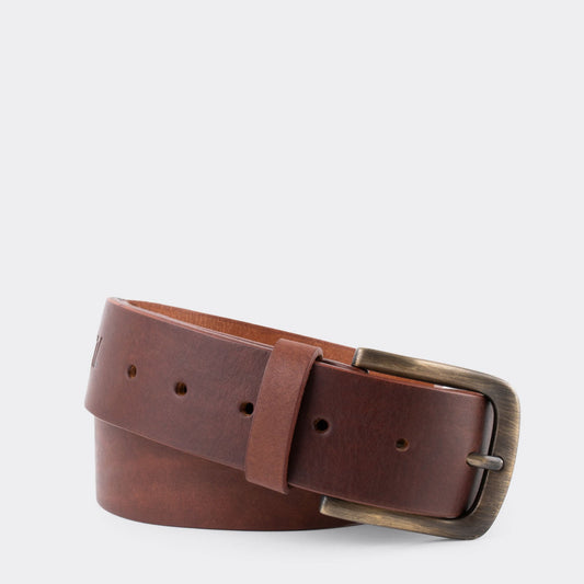 7 Leguas | Men's Classic Soft Ochre Vachetta Leather Belt | 10-C